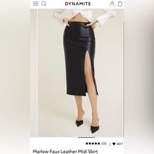Dynamite Black Faux Leather Pencil Skirt